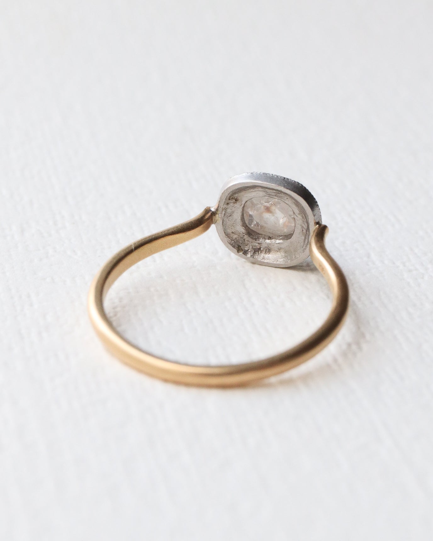 Column Double Milgrain Ring - Diamond -